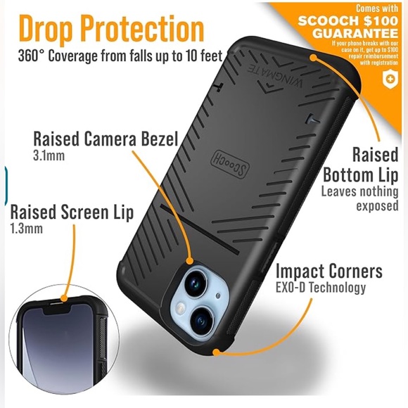 Scooch® for iPhone 14 Case with Card Holder NEW UNUSED - Picture 6 of 8